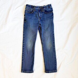 Cat & Jack Boys Skinny Fit Jeans Size 7 Blue Denim Adjustable Waistband